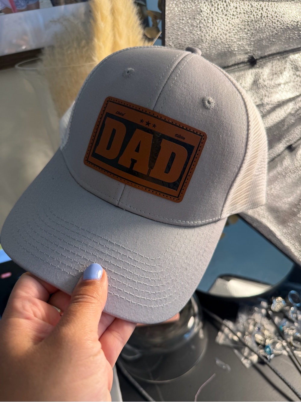 DAD -Adjustable Snap-Back Men's Trucker Hat (Gray w/White) New Dads! - NEW!!